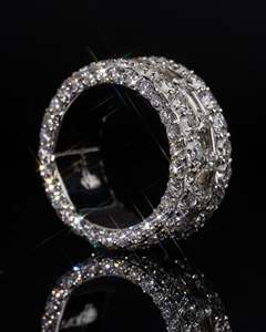 Custom <b>Emerald</b> Round Cut Moissanite <b>Ring</b> Iced Out 925 Sterling <b>Silver</b> Eternity Band Luxury Men Hip Hop Pinky Statement <b>Ring</b> - Product Image 6