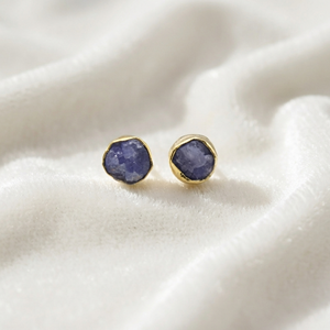 Ratnarachit Tanzanite Baguette <b>Stud</b> <b>Earrings</b> Gold Plated Brass Claw Setting Minimalist Women's Gift Jewelry - Product Image 3