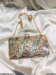 Designer Handcrafted Elegant Mother of Pearl <b>Evening</b> <b>Bags</b> Brass Purse for Ladies' Party and Wedding - Product Image 3