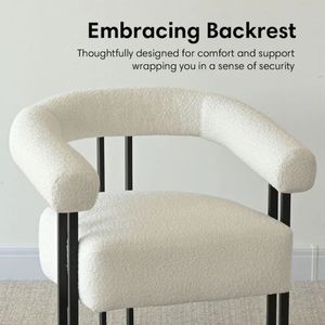 Sillón Moderno de Lujo Tapizado con Estructura de Hierro, Sillón Bouclé para Sala de Estar, Comedor y Uso en Hoteles - Product Image 4