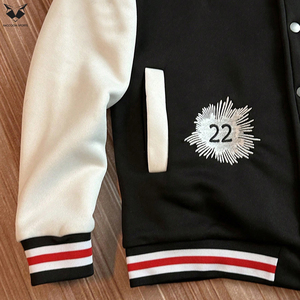 Custom Heart Embroidery Varsity <b>Jacket</b> Men Red <b>Patchwork</b> Streetwear Letterman <b>Jacket</b> White Sleeve Bomber Baseball <b>Jacket</b> - Product Image 4