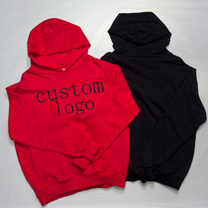 เสื้อฮู้ดดี้โอเวอร์ไซส์ ODM สำหรับผู้ชาย ลายกราฟิกพิมพ์นูน ประดับเพชร ระบายอากาศได้ดี มีสินค้าพร้อมส่งจากผู้ขายเสื้อผ้า - Product Image 1