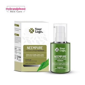 Sérum Visage Anti-Acné au Neem, Curcuma, Cannelle et Extrait d'Écorce de Saule – Sérum Clarifiant pour la Peau – Vente en Gros OEM ODM - Product Image 1