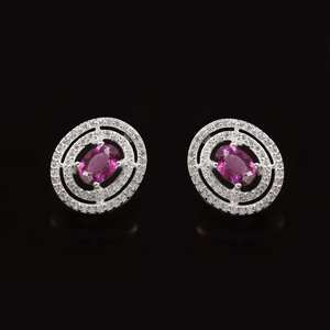 Pendientes colgantes de zafiro rosa, plata de ley 925, joyería para mujer, regalo de San Valentín, joyería para propuesta de compromiso - Product Image 2