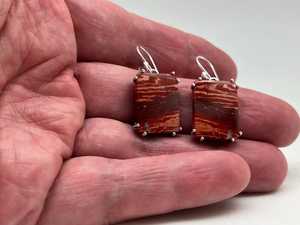 Red Jasper Earrings 925 Sterling Silver Geometric Setting Handmade Natural Gemstone Earrings Jewelry Gift For Women - Product Image 4