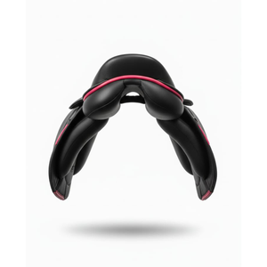 Selle d'équitation anglaise en cuir noir de qualité supérieure avec passepoil rose, selle d'équitation confortable, logo personnalisé - Product Image 4