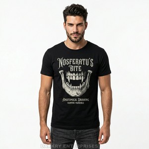 Fournisseur de t-shirts personnalisés brodés à la machine, t-shirt graphique gothique Gargoyle, fabricant de t-shirts en coton en gros, hauts de qualité supérieure - Product Image 6