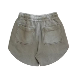Pantalones Cortos Deportivos Unisex con Efecto Desgastado y Cordones Largos, Personalizados, 100% Algodón, Bordes Crudos, Lavado Ácido, para Hombre - Product Image 3