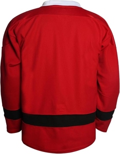 Premium Quality Red 7 <b>Black</b> Color Ice Hockey Jersey 100% Polyester Cotton Wholesale Custom Made Hockey Jersey - Product Image 2