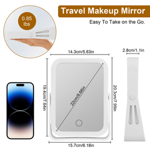 USB Rechargeable Valent 10X Magnifying <b>LED</b> Travel <b>Makeup</b> <b>Mirror</b> Smart Touch Sensor with 3 Light Modes Double Sided - Product Image 3