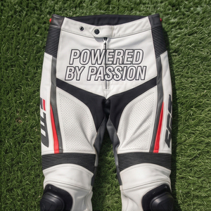 Pantalon en cuir pour moto, pantalon de course sur route et de motard, unisexe, taille boutonnée avec poche, pantalon en cuir pour moto unisexe - Product Image 4