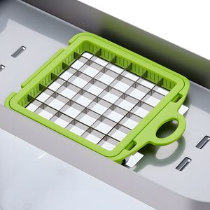 12-in-1 <b>Vegetable</b> <b>Chopper</b> Stainless Steel Blades Onion Slicer Container PP Kitchen Gadgets <b>for</b> Salad Potato Dicer Veggie Cutter - Product Image 5