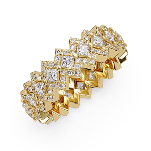 Eternity Band <b>Ring</b> Princess Cut Diamond 14K 18K Yellow Gold Wedding Bridal <b>Ring</b> Custom Design Wholesale Jewelry Manufacturer - Product Image 3