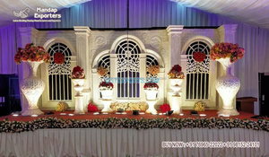 Grand White Theme Stage for Malaysian Weddings Canadian Wedding <b>Engagement</b> Party Stage <b>Decoration</b> Modern Wedding Shagun Stage UK - Product Image 6