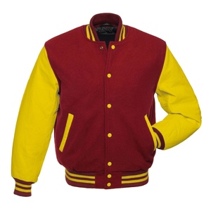New <b>Men</b> Fashion Varsity Baseball Letterman Bomber Winter Jacket High Quality Custom Logo Wool Leather Varsity Jacket 2026 - Product Image 1
