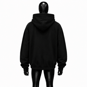 Sudadera con Capucha Negra Oversize Estilo Gótico con Diseño de Cruz de Pedrería y Mangas Tachonadas, Sudadera con Capucha Unisex de Moda Urbana - Product Image 2