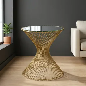 Mesa de Centro Moderna y Duradera con Tapa de Mármol, Estructura de Latón, Diseño Minimalista, No Plegable, Exportaciones Globales de India, Muebles para Sala de Estar - Product Image 5
