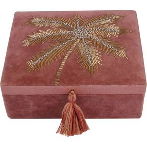 Caja Decorativa de Joyería de Lujo con Perlas de Concha de Mar y Terciopelo, Caja de Embalaje Bordada con Borlas y Cuentas, Caja de Almacenamiento de Joyería Bordada - Product Image 6