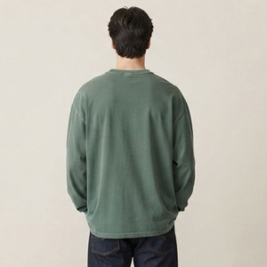 T-shirt personnalisé 280g 100% coton coupe ample pour homme, manches longues, style décontracté, col rond, coupe ample, style été - Product Image 2