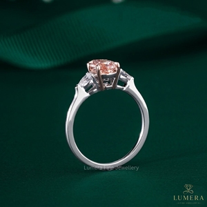 แหวนเพชรชมพูเพาะเลี้ยงในห้องปฏิบัติการ ราคาโรงงาน รับรองโดย IGI รูปทรงลูกแพร์ ทอง 9K 10K 14K 18K เครื่องประดับผู้หญิง ของขวัญ ขายส่ง - Product Image 6