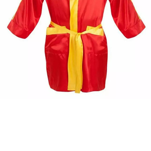 Robe de boxe à capuche en tissu satiné de haute qualité, tenue d'arts martiaux pour enfants et adultes, style sportif, robe de ring - Product Image 2