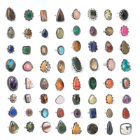 Lot de bagues certifiées pour mariage et fête, superbes et assorties, en argent sterling, cristal et pierres précieuses naturelles, avec sertissage clos et finition argentée