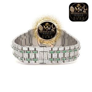 Reloj de cuarzo Green Diamond de primera calidad para hombre con caja de acero inoxidable con incrustaciones, detalles brillantes en el dial y estilo contemporáneo - Product Image 2