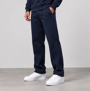 Wholesale Navy Blue <b>Mens</b> Tracksuit <b>Half</b> <b>Zip</b> <b>Sweatshirt</b> Straight Leg Jogger Set - Product Image 3
