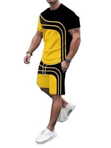 ชุดเสื้อผ้าสองชิ้นของผู้ชายชุดใส่สบายน้ำหนักเบาและมีสไตล์สำหรับฤดูร้อน - Product Image 5