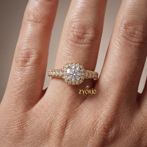 Bague de fiançailles et d'anniversaire de luxe en argent plaqué, zircon de laboratoire 1,0 carat taille brillant, cadeau pour femme, bijoux fins pour fête - Product Image 4