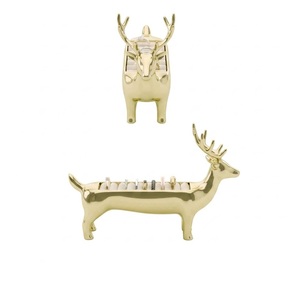 Wholesale Dachshund Dog Ring Holder Silver Polished Jewelry Stand with Velvet-<b>Padded</b> Base Multi-Ring Organizer For Dresser - Product Image 4
