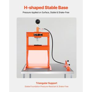 Presse d'atelier hydraulique 10T à cadre en H avec plaque de pressage réglable, base en H stable, presse hydraulique de garage - Product Image 5