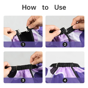 Capa Profesional de Peluquería con Patrón Morado, Poliéster Resistente al Agua, Cierre Ajustable con Broches, Reutilizable para Salón de Belleza - Product Image 3