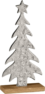 Décoration de Noël en aluminium fabriquée par artisan avec base en bois rustique pour les affichages et les événements commerciaux de vacances - Product Image 6