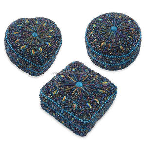 Boîte à bijoux décorative en métal, coffret à trésors, ensemble de 3 pièces, porte-bijoux pour bagues, boucles d'oreilles, colliers, cadeau pour filles et femmes - Product Image 2