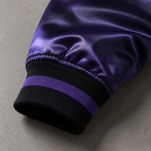 Blouson Bomber <span class=keywords><strong>Abomination</strong></span> Never Fade pour Homme, Style Punk, Violet et Noir, Impression par Sublimation, Fermeture Éclair sur le Devant, Doublure en Satin - Product Image 5