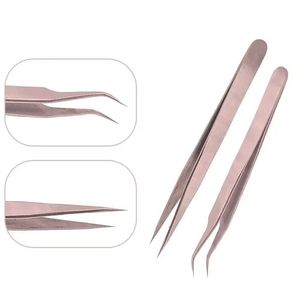 Juego de Pinzas Quirúrgicas de Precisión Morje de Acero Inoxidable para Extensión de Pestañas Postizas con Puntas Doradas Personalizables Serradas/Dentadas - Product Image 1