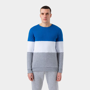 Sudadera de Cuello Redondo a Rayas Personalizada, Multifuncional, Deportiva, de Punto, Informal, de Corte Regular, de Color Sólido, para Hombre, 100% Algodón - Product Image 5