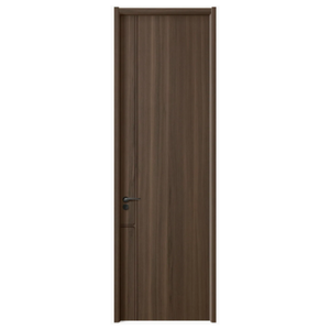 Portes d'entrée intérieures modernes en bois MDF résistant à l'humidité pour villas, appartements et hôtels, finition chêne, teck, placage PVC, vente en gros - Product Image 1