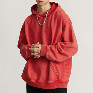 Sudadera con capucha de corte holgado y hombros caídos, 100% algodón French Terry, lavado ácido, de alta calidad, estilo cropped, para hombre, oversize. - Product Image 3