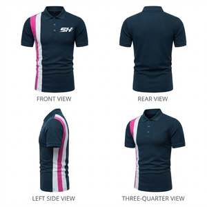 Nouveaux polos décontractés pour hommes et polos pour hommes à prix avantageux, nouvelle conception, logo personnalisé, couleur unie, vente en gros. - Product Image 3