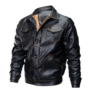 Wholesale Men Genuine Premium Leather Slim Fit Biker Style Winter Fashion Motorcycle <b>Jacket</b> Windproof <b>Waterproof</b> Sheep Stand - Product Image 2