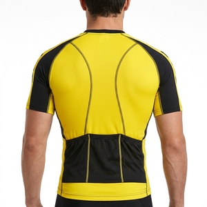 Mens Black Yellow Compression Shirt Short <b>Sleeve</b> Athletic Gym Running <b>Training</b> Sportswear Performance Workout <b>Top</b> - Product Image 2