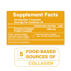Cápsulas de Colágeno Complejo de Marca Privada, 5 Tipos de Colágeno Hidrolizado para Adultos, Promueve la Salud del Cabello y las Uñas, Píldoras de Colágeno - Product Image 6