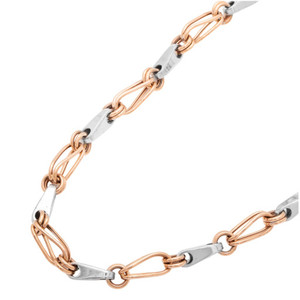 Cadena de oro rosa de 18 quilates para hombre, tamaño regular, collar de oro real para hombre, elegante, de eslabones sólidos, joyería fina, clásico, de lujo. - Product Image 3