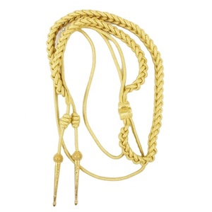 Cordones de vestir de algodón de alta calidad OEM al por mayor Alambre de oro con doble punta de latón Cordón de hombro personalizado uniforme Aiguillette EBC - Product Image 1