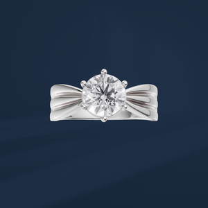 Anillo de Compromiso de Lujo con Diamante Cultivado en Laboratorio de Corte Brillante Clásico para Mujer, Marca DIFF, Platino PT950, Diamante Blanco Certificado por IGI - Product Image 2