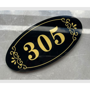 PRO Modern personalized laser-cut acrylic doorplate, office <b>door</b> number, and floor number <b>plate</b> - Product Image 4