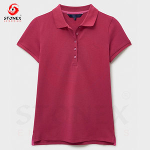 เสื้อโปโลสีชมพูสำหรับผู้หญิง ปักโลโก้ได้ ผ้าคอตตอนปิเก้ แขนสั้น สวมใส่สบาย เหมาะสำหรับกอล์ฟ ชุดยูนิฟอร์ม  เสื้อผ้าส่งเสริมการขาย ขายส่ง - Product Image 5