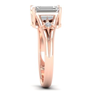 REYES New Arrival 925 Sterling <b>Silver</b> Engagement Finger <b>Ring</b> <b>Emerald</b> Cut 2.56 Carat Moissanite Stone Daily Wear Fine Jewelry - Product Image 3